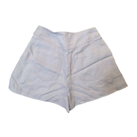 ULLA JOHNSON Highrise Pleated Button Linen Blend Shorts Small - Picture 2 of 4